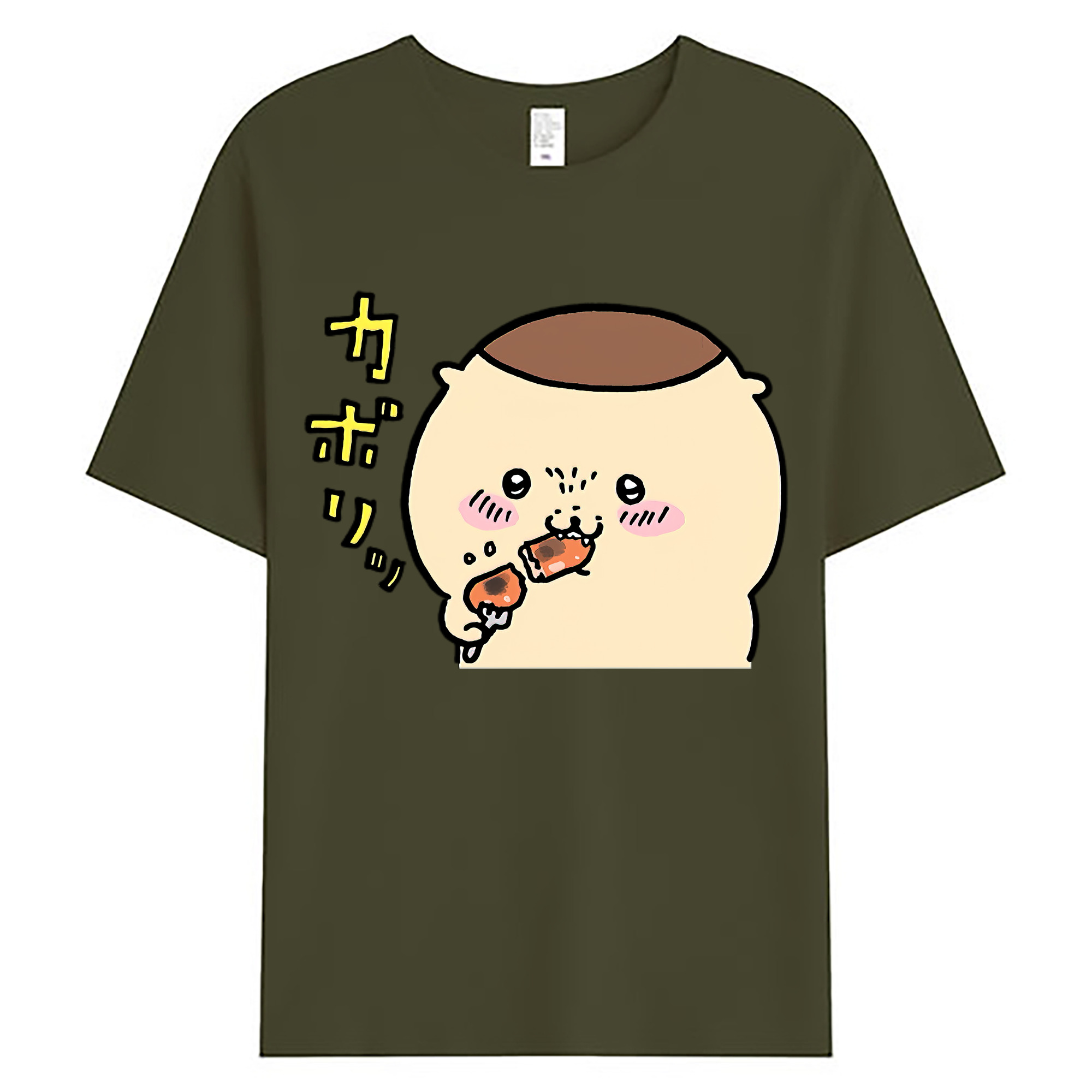 （画像用） ちいかわ くりまんじゅう Chii-kawa kuri manjū 綿100％ メンズ半袖Tシャツ｜肌触りやわらか＆通気性